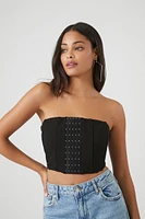 Hook-and-Eye Cropped Tube Top