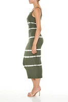 Tie-Dye Striped Cami Midi Dress