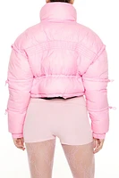 Drawstring Cropped Puffer Coat