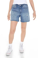 Distressed Denim Bermuda Shorts