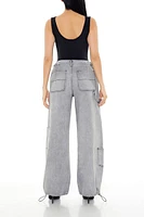 Toggle Drawstring Cargo Jeans