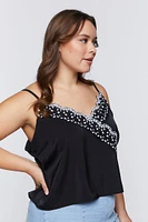 Plus Floral Sequin Applique Cami