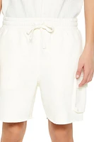 Mid-Rise Drawstring Cargo Shorts