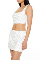 Beaded Lattice Crop Top