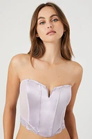 Satin Lace-Up Cropped Corset