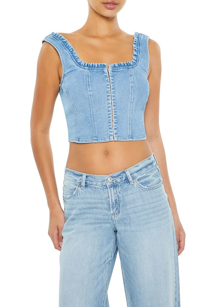 Denim Bustier Crop Top