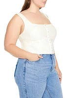 Plus Square-Neck Crop Top