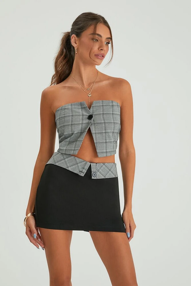 Plaid Crop Top & Mini Skirt Set