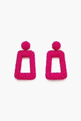 Beaded Geo Drop Earrings