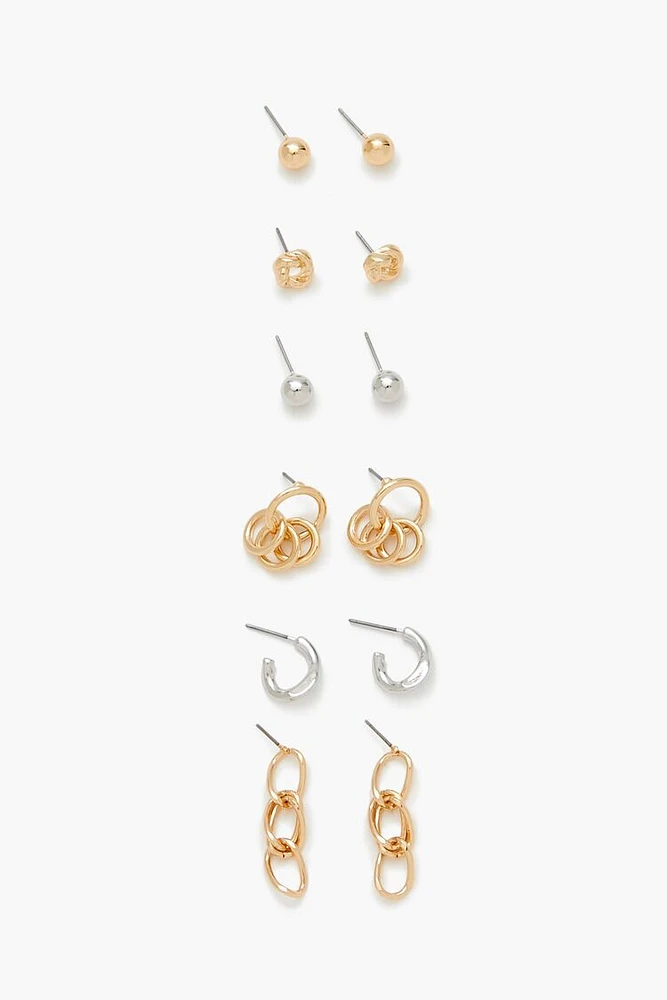 Stud & Drop Earring Set