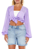 Chiffon Tie-Front Crop Top