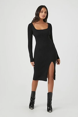 Cable Knit Sweater Midi Dress