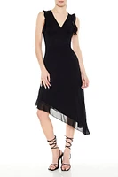 Asymmetrical Chiffon Midi Dress