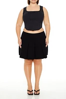 Plus Pointelle Bow Crop Top