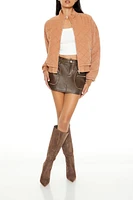 Quilted Zip-Up Bomber Jacket