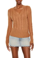 Cable Knit V-Neck Sweater