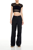 Sheer Mesh Cropped Tee