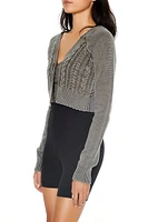 Cropped Mineral Wash Cardigan Sweater