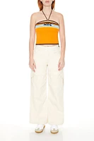 NYC Graphic Halter Crop Top