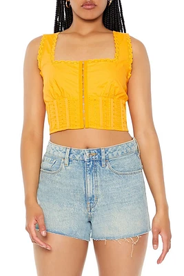 Lace-Trim Corset Crop Top