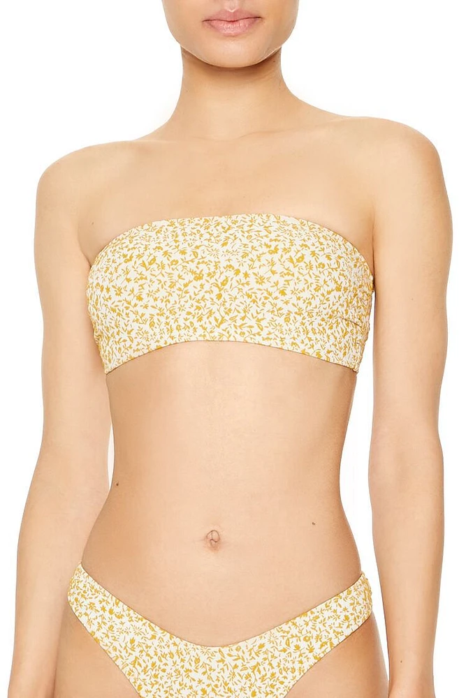 Jacquard Ditsy Floral Bandeau Bikini Top