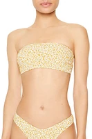 Jacquard Ditsy Floral Bandeau Bikini Top