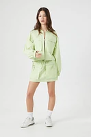 Poplin Balloon-Sleeve Bomber Jacket