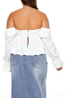 Plus Off-the-Shoulder Crop Top