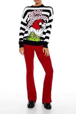 Merry Grinchmas Striped Sweater