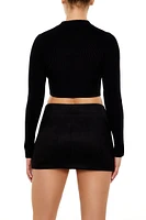 Cropped Mock Neck Sweater