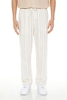Striped Drawstring Straight Pants