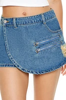 Denim Wrap Mini Skirt