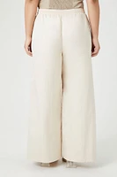 Plus Twill Wide-Leg Pants