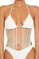 Macrame Halter Monokini One-Piece Swimsuit