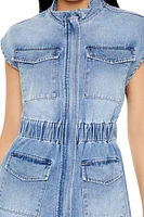 Denim Zip-Up Mini Dress