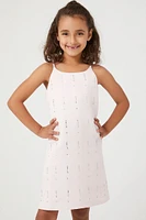 Girls Rhinestone Satin Dress (Kids)