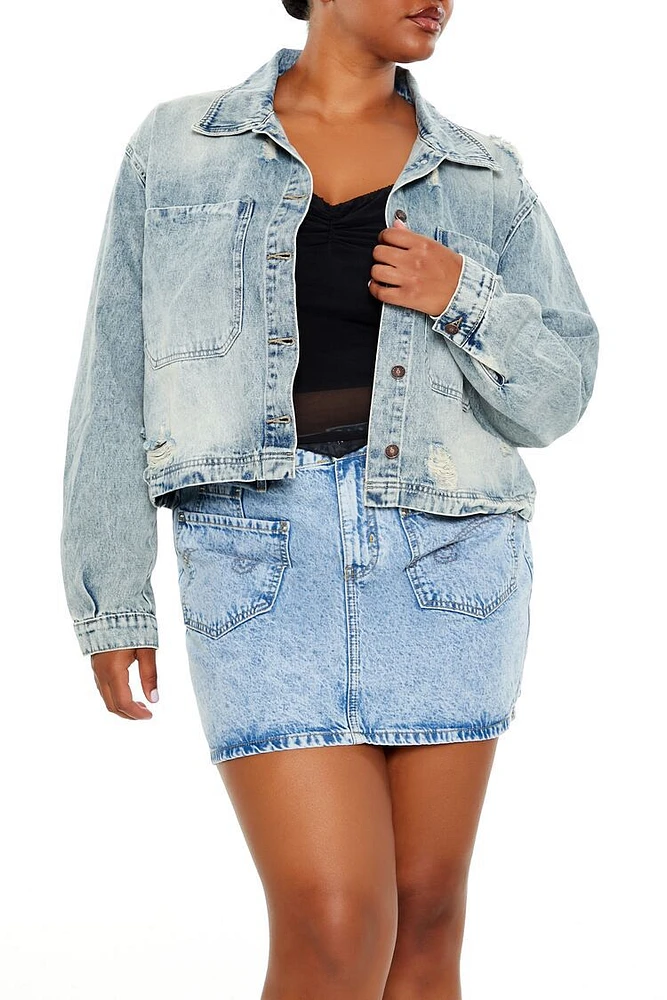 Plus Boxy Denim Shacket