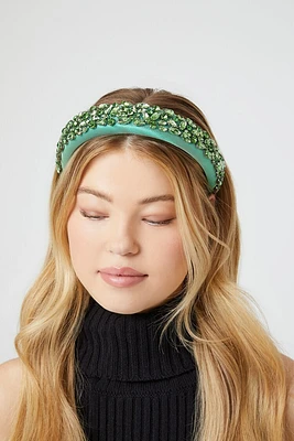 Satin Faux Gem Headband