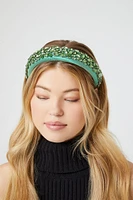 Satin Faux Gem Headband