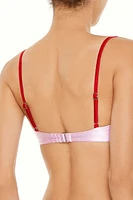 Satin Laced Hearts Underwire Bikini Top