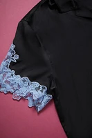 Unisex Betsey Johnson Lace-Trim Shirt