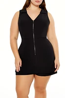 Plus Zip-Up Skort Romper