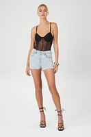 Sheer Chevron Sweetheart Bodysuit