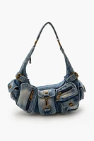 3D Pocket Denim Shoulder Bag