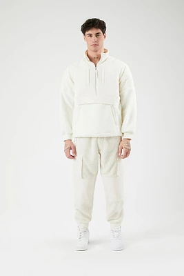 Faux Shearling Mixed Media Joggers