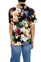 Floral Print Drop-Sleeve Shirt