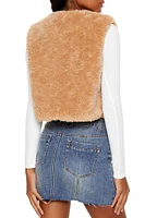 Faux Shearling Cropped Vest