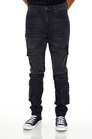 Slim-Fit Mid-Rise Cargo Jeans