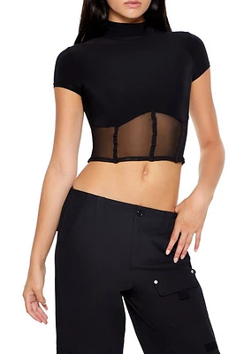 Mesh Corset Crop Top