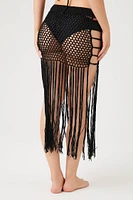 Crochet Fringe Swim Cover-Up Skirt